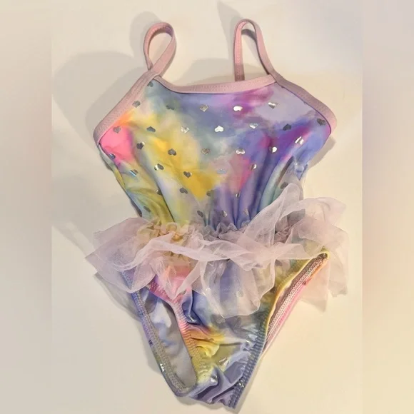 Wonder Nation Baby Swimsuit with Pastel Accents - Picture 2 of 4